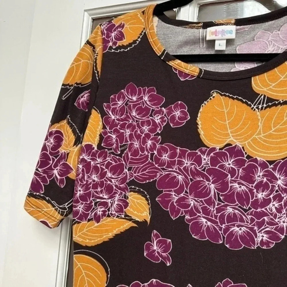 LuLaRoe | Julia Chocolate Brown Hydrangea Midi Dress Size L Large NWOT - Picture 10 of 10